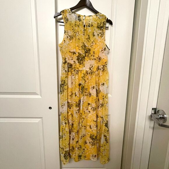 Simply Vera Women's Spring Sleeveless Maxi Dress Yellow Floral Print Size L - Picture 3 of 10